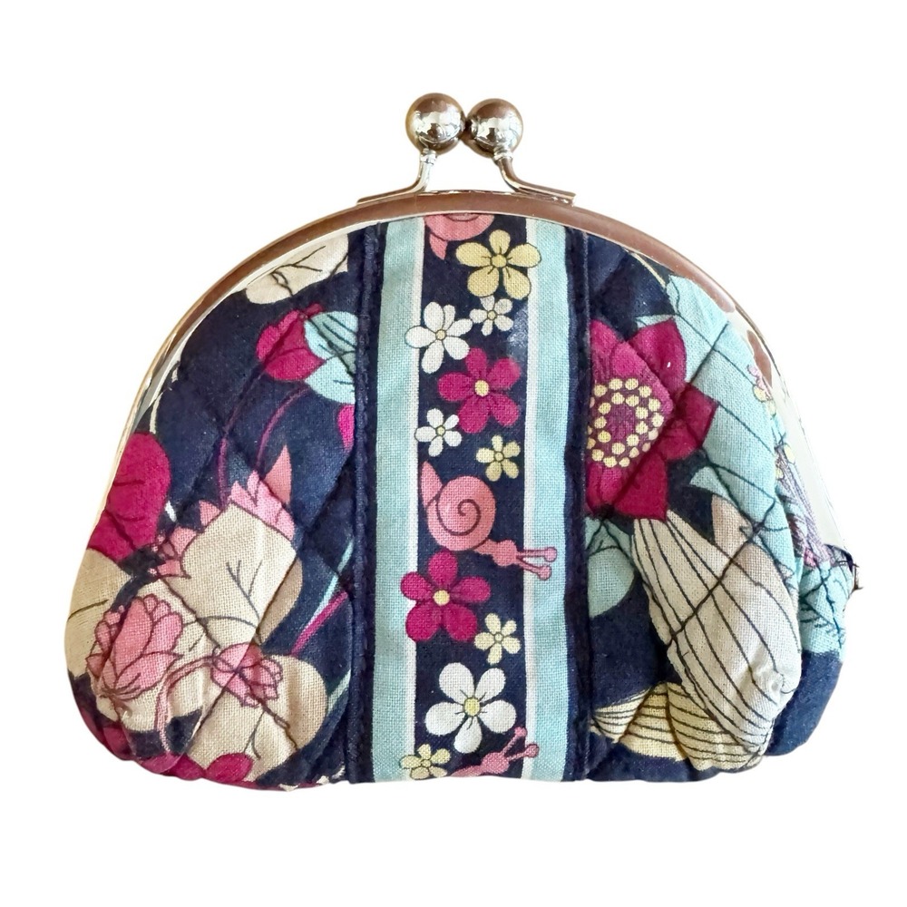 Vera Bradley Double Kiss Coin Purse Happy Snails Wallet Change Pouch Retired